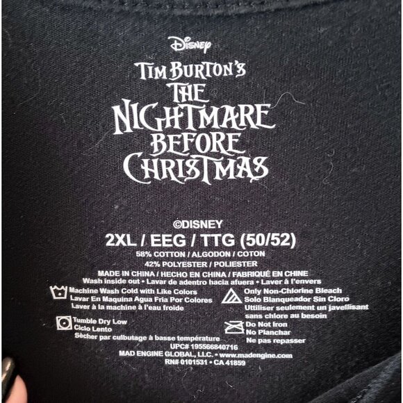Disney Nightmare Before Christmas Tee Women's XXL Black Orange Halloween Jack - Picture 6 of 6